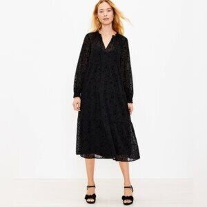 Elegant Black Lace Midi Dress